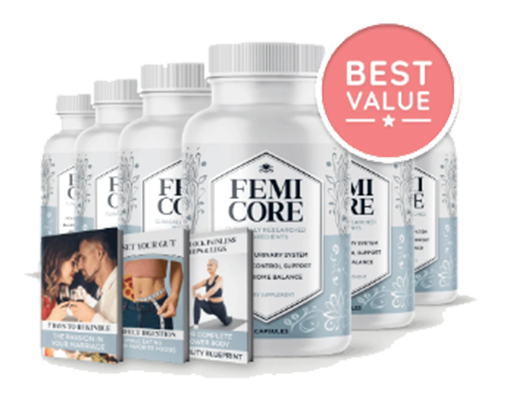 Femicore 6-bottle package with bonus materials